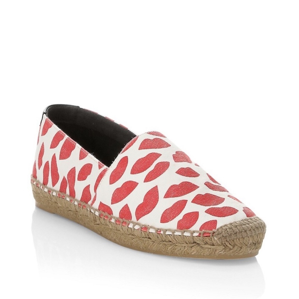 •AUTHENTIC• Saint Laurent (YSL) Women's Red Lip Print Espadrilles